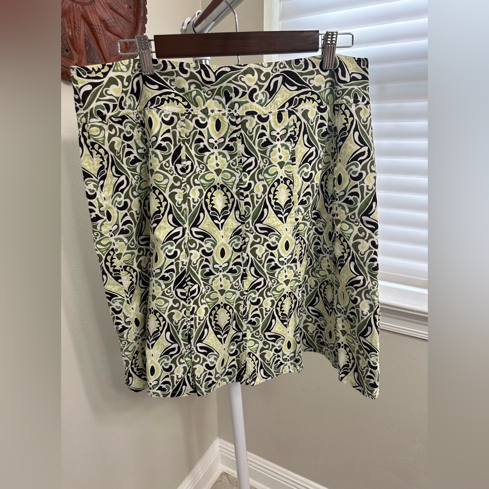 Ann Taylor Green and Black Skater Skirt, 12P